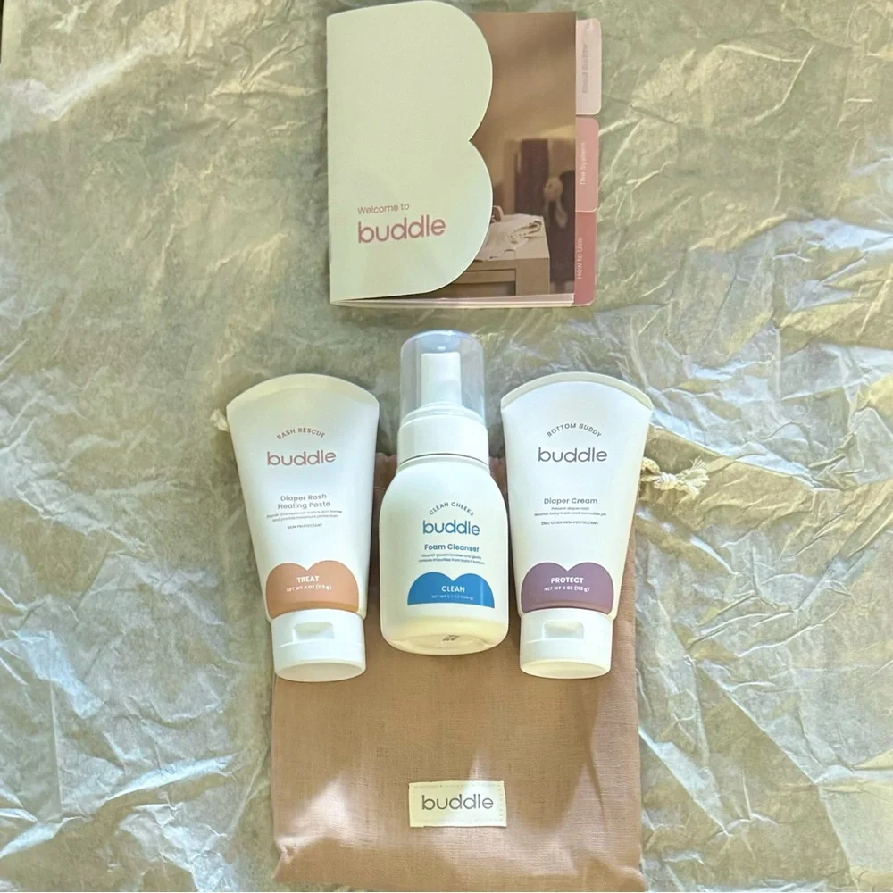 Buddle Diaper Rash Skin Care System Luxury Foam Cleanser, Cream, Healing Paste